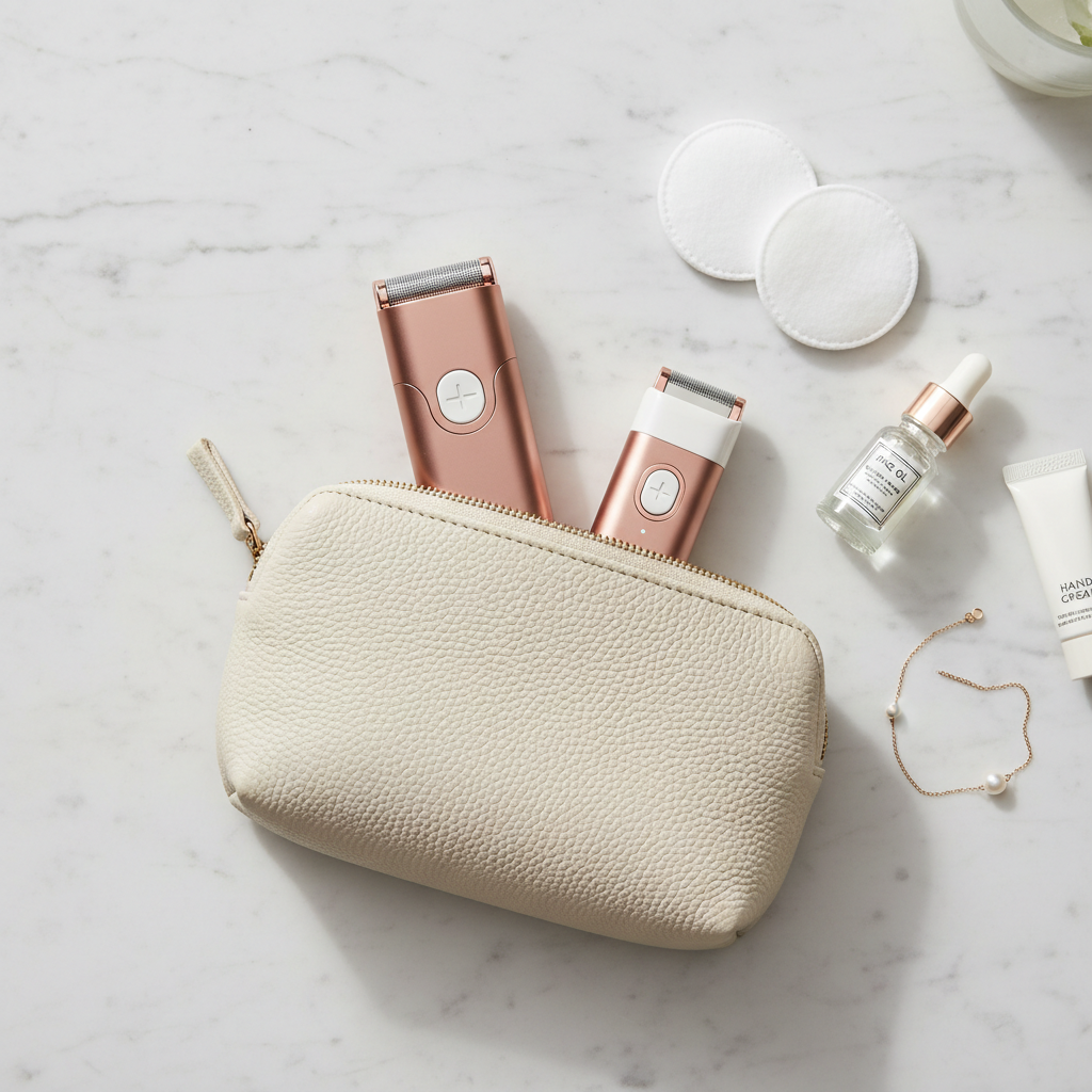 Women's Shaver - travel flat lay