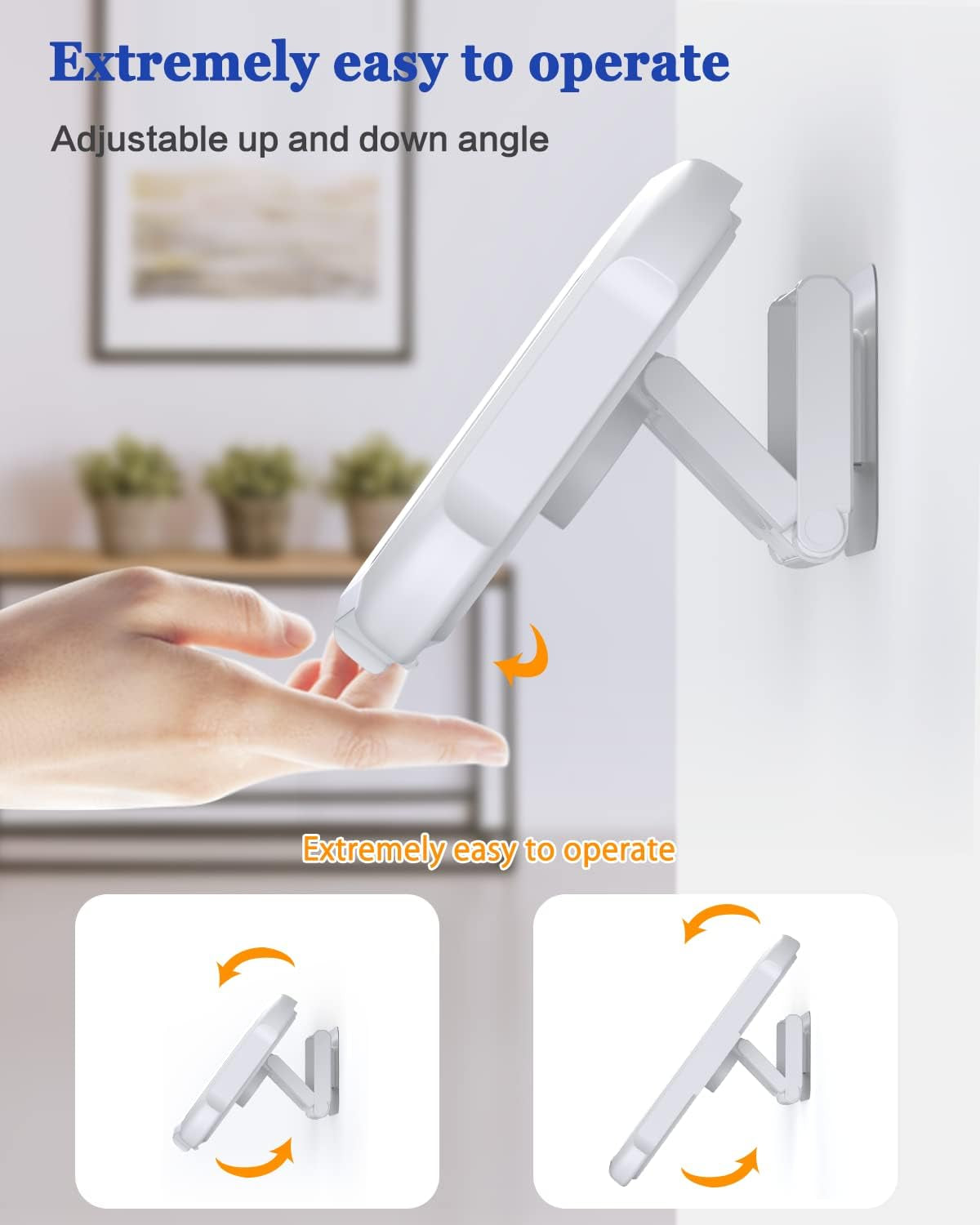 Waterproof Shower Phone Holder with 360° Rotation, Angle Adjustable, Wall Mounted Phone Holder for Bathroom Mirror Bathtub Kitchen, up to 6.8 Inch (Upgraded)