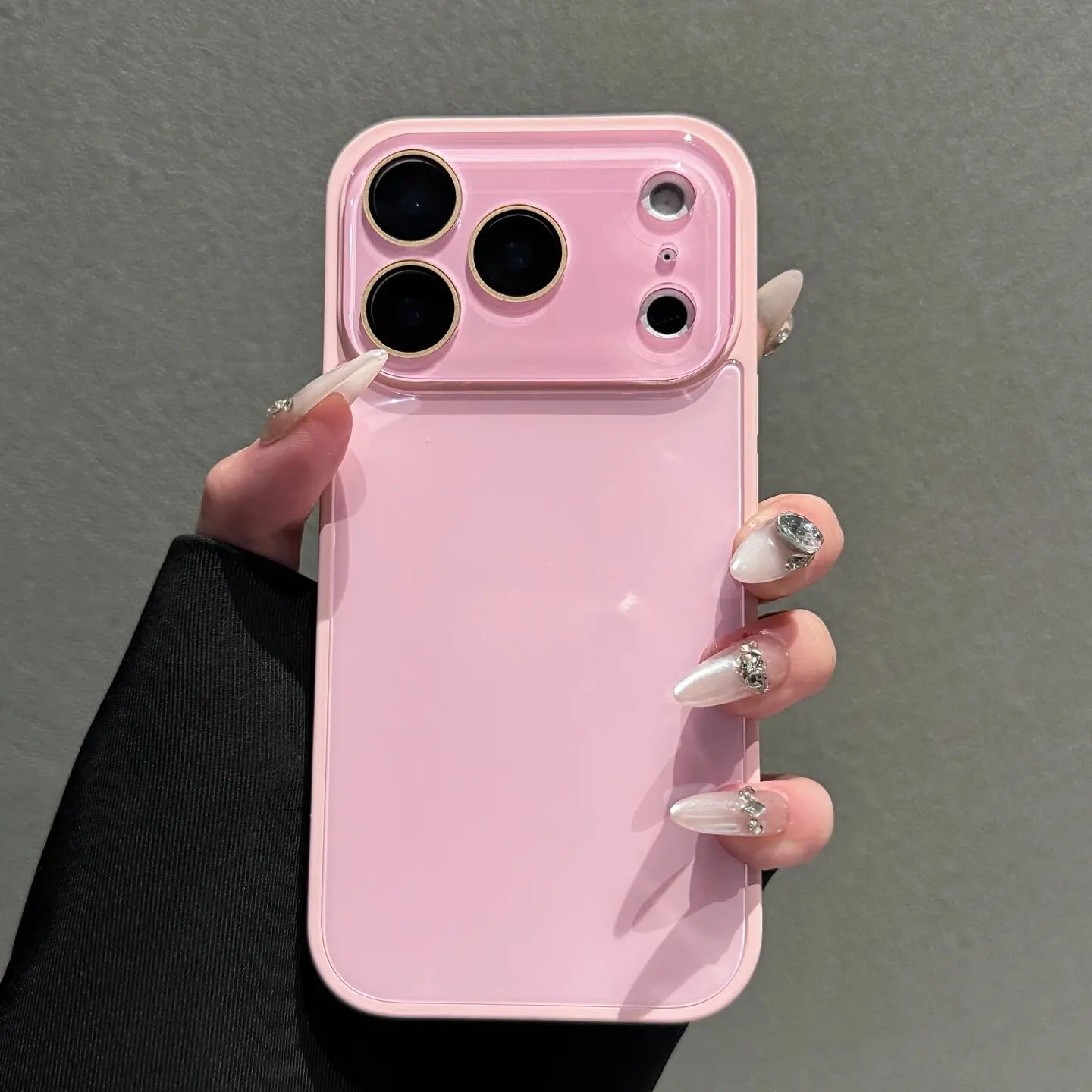 Candy Macaron Crystal Clear Iphone Case, Skin-Feel Soft TPU Bumper & Hard PC Back, Full Lens Protection, Cute Minimalist Pink & White, Compatible with Iphone 17/16/15/14/13 Pro Max Plus