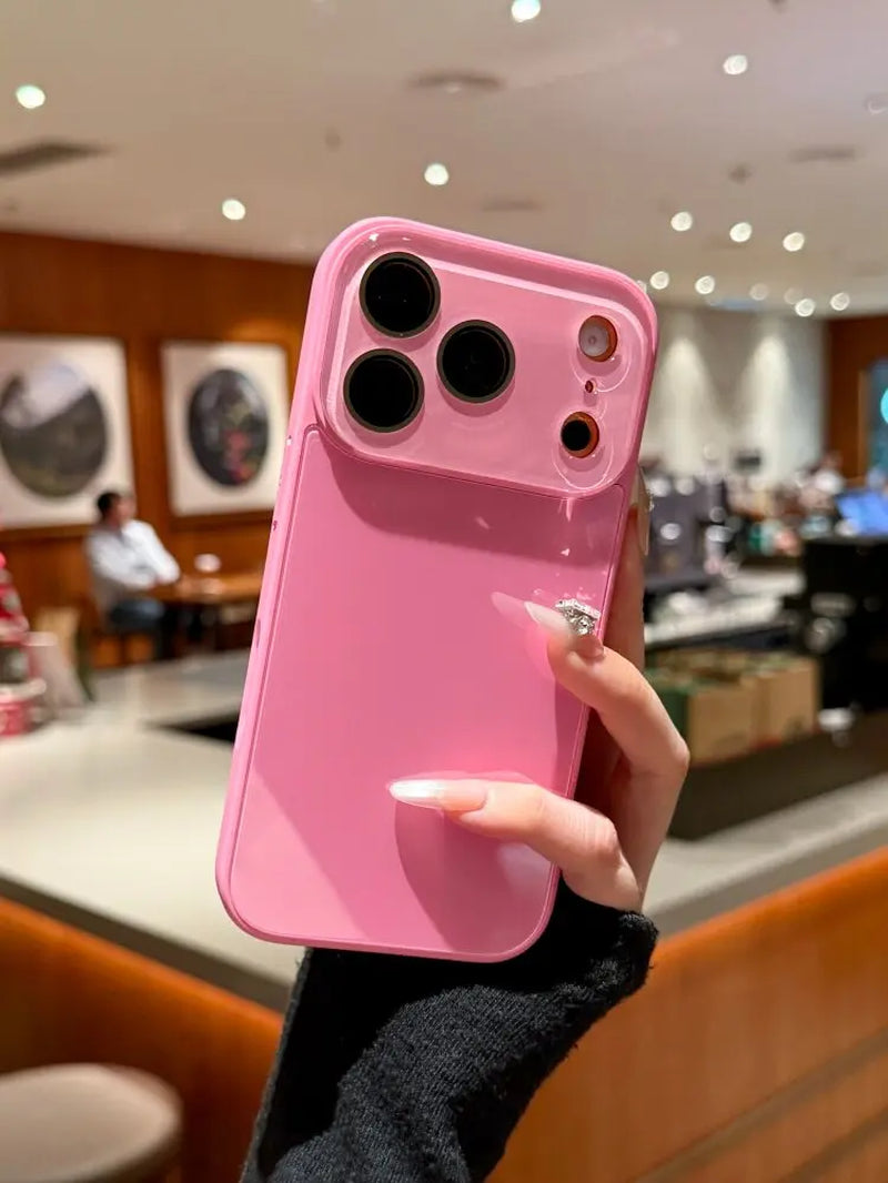 Candy Macaron Crystal Clear Iphone Case, Skin-Feel Soft TPU Bumper & Hard PC Back, Full Lens Protection, Cute Minimalist Pink & White, Compatible with Iphone 17/16/15/14/13 Pro Max Plus