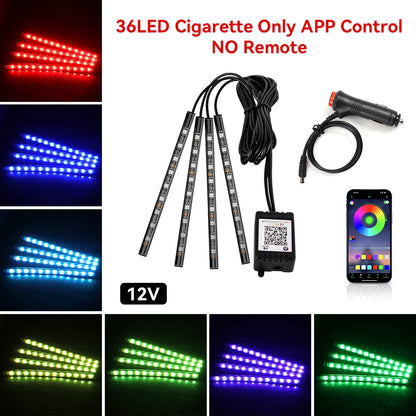 Automotive Ambient Light Foot Interior Modification LED Ambient Light Car Usb/Cig Music Atmosphere Decorative Strip Lamp