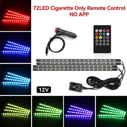 Automotive Ambient Light Foot Interior Modification LED Ambient Light Car Usb/Cig Music Atmosphere Decorative Strip Lamp