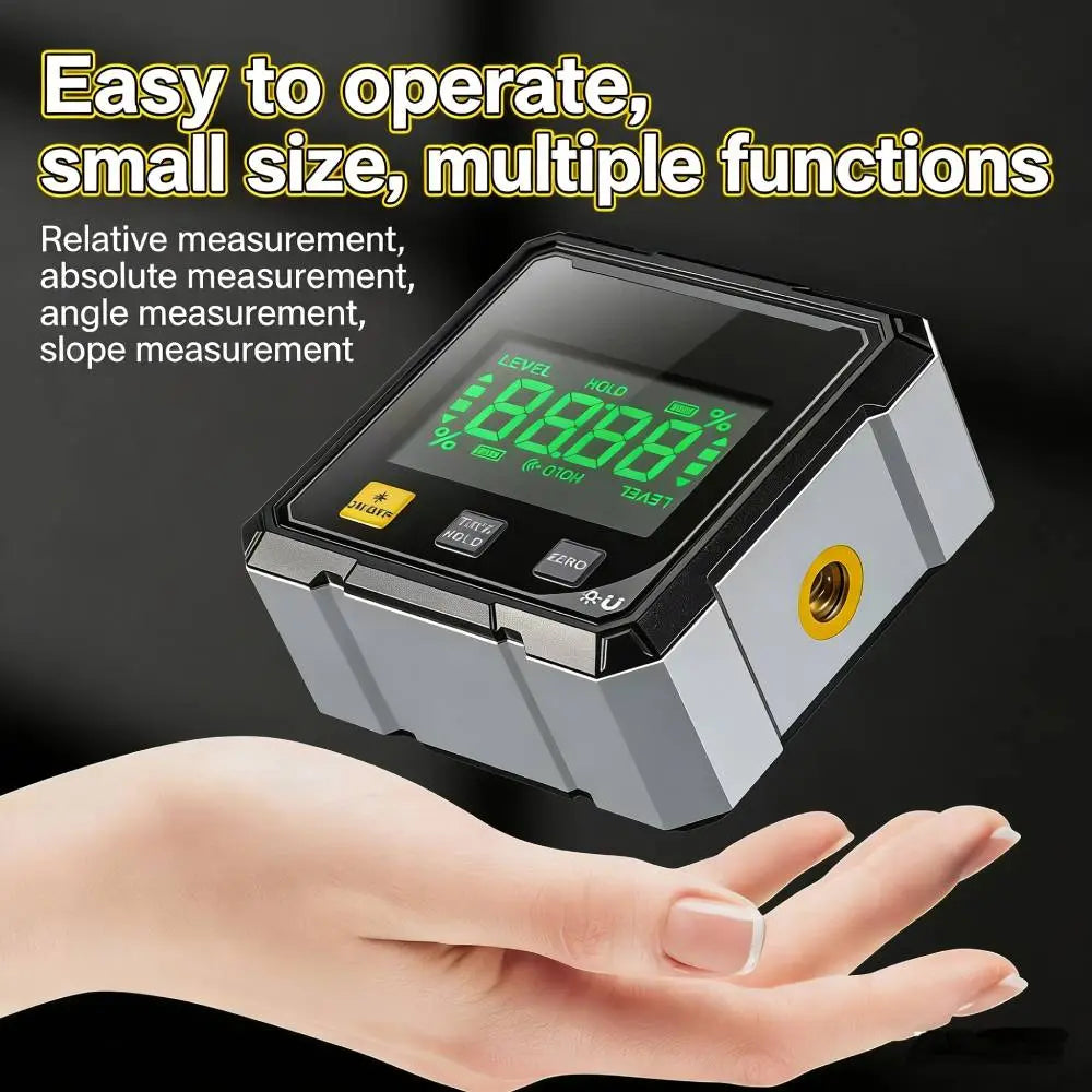 Digital Angle Finder with Electronic Laser Level,Inclinometer- 4-Side Strong Magnetic Angle Gauge, Protractor,Finder Measuring Tool for Woodworking