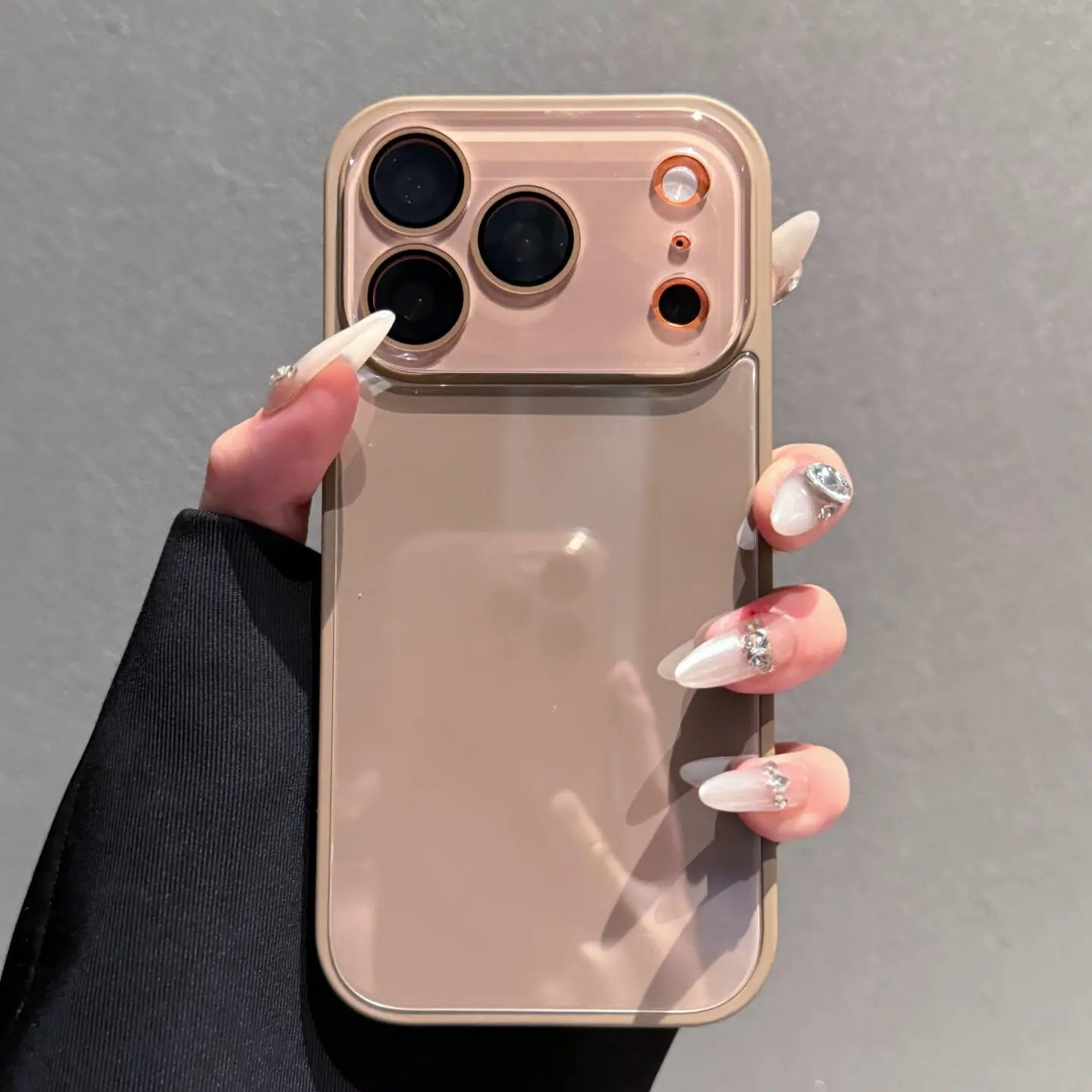 Candy Macaron Crystal Clear Iphone Case, Skin-Feel Soft TPU Bumper & Hard PC Back, Full Lens Protection, Cute Minimalist Pink & White, Compatible with Iphone 17/16/15/14/13 Pro Max Plus