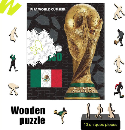 FIFA World Cup 2026 Mexico Poster Puzzle, Officially Licensed Trophy Wooden Puzzles for Adults, 200 Pieces Jigsaw Puzzle Gifts for Soccer Fans, Football Home Office Memorabilia,9.5 X 11.8 Inch Summerwins