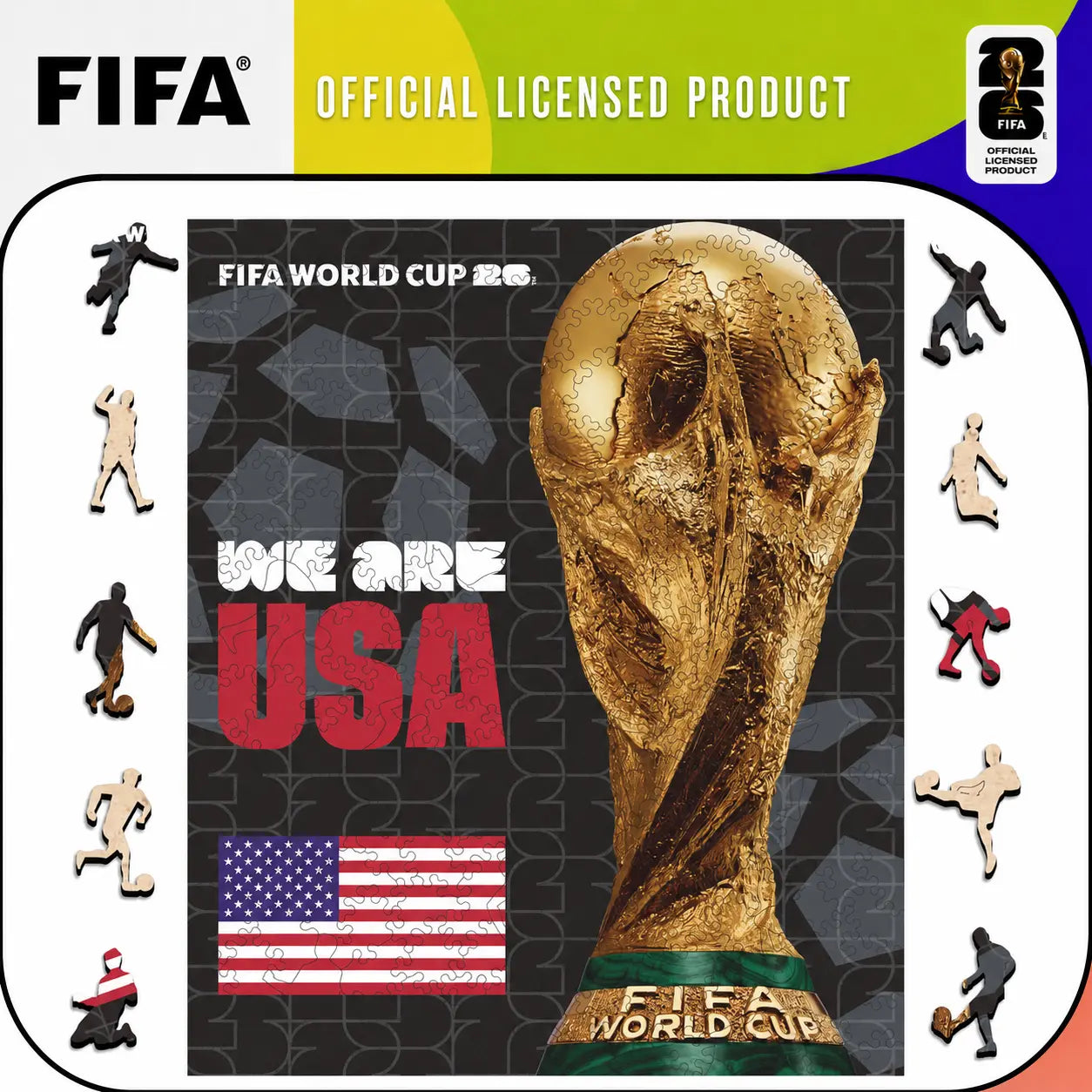 FIFA World Cup 2026 Mexico Poster Puzzle, Officially Licensed Trophy Wooden Puzzles for Adults, 200 Pieces Jigsaw Puzzle Gifts for Soccer Fans, Football Home Office Memorabilia,9.5 X 11.8 Inch Summerwins