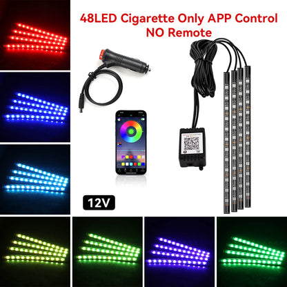 Automotive Ambient Light Foot Interior Modification LED Ambient Light Car Usb/Cig Music Atmosphere Decorative Strip Lamp