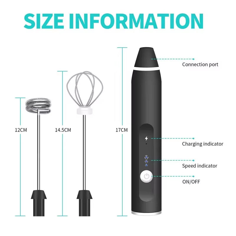 Portable Electric Milk Frs Handheld Blender USB Mini Coffee Maker Whisk Mixer Cappuccino Cream Egg Beater Food Blender