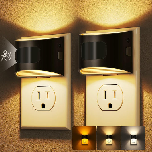 LED Night Light[2 Pack], Night Lights Plug into Wall, 3 Color Temperatures Plug in Night Light with Motion Sensor, Dusk to Dawn Sensor, Nightlights for Adults, Bedroom, 3CCT