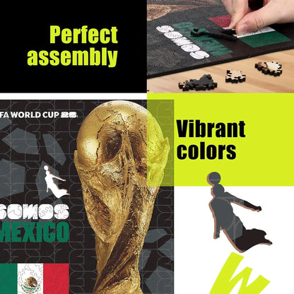 FIFA World Cup 2026 Mexico Poster Puzzle, Officially Licensed Trophy Wooden Puzzles for Adults, 200 Pieces Jigsaw Puzzle Gifts for Soccer Fans, Football Home Office Memorabilia,9.5 X 11.8 Inch Summerwins