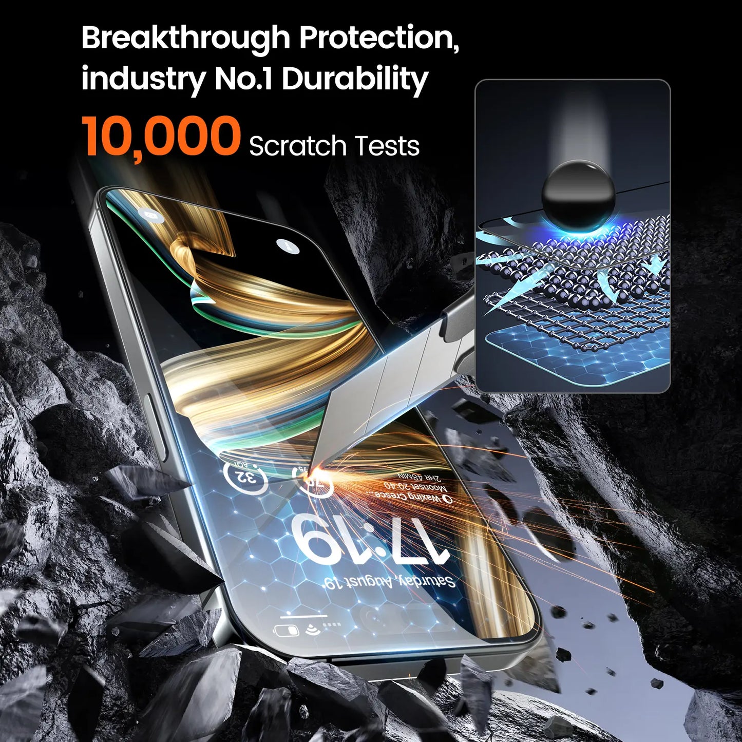 Pandashield Privacy Screen Protector for Iphone 13/14/15/16/17 Pro Max plus with Easy Installation Tool, anti Spy anti Glare Full Coverage Tempered Glass Film, Anti-Fingerprint, Case Friendly Smooth as Silk Protective Shockproof Smartphone Cellphone