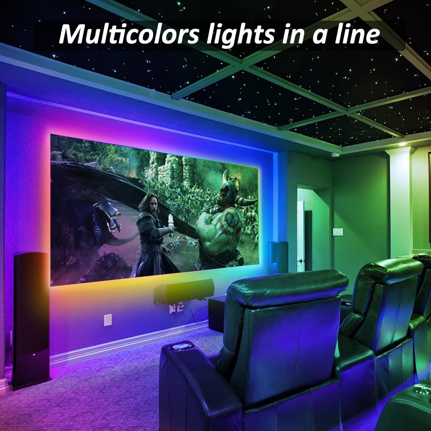 LED Strips Lights USB Powered Rainbow Chasing RGB LED Lights Strip LED TV Backlight Strip with 17-Key RF Remote Color Changing Strip Lights Waterproof IP65 LED Rope Lights LED Lights 2M 6.54FT