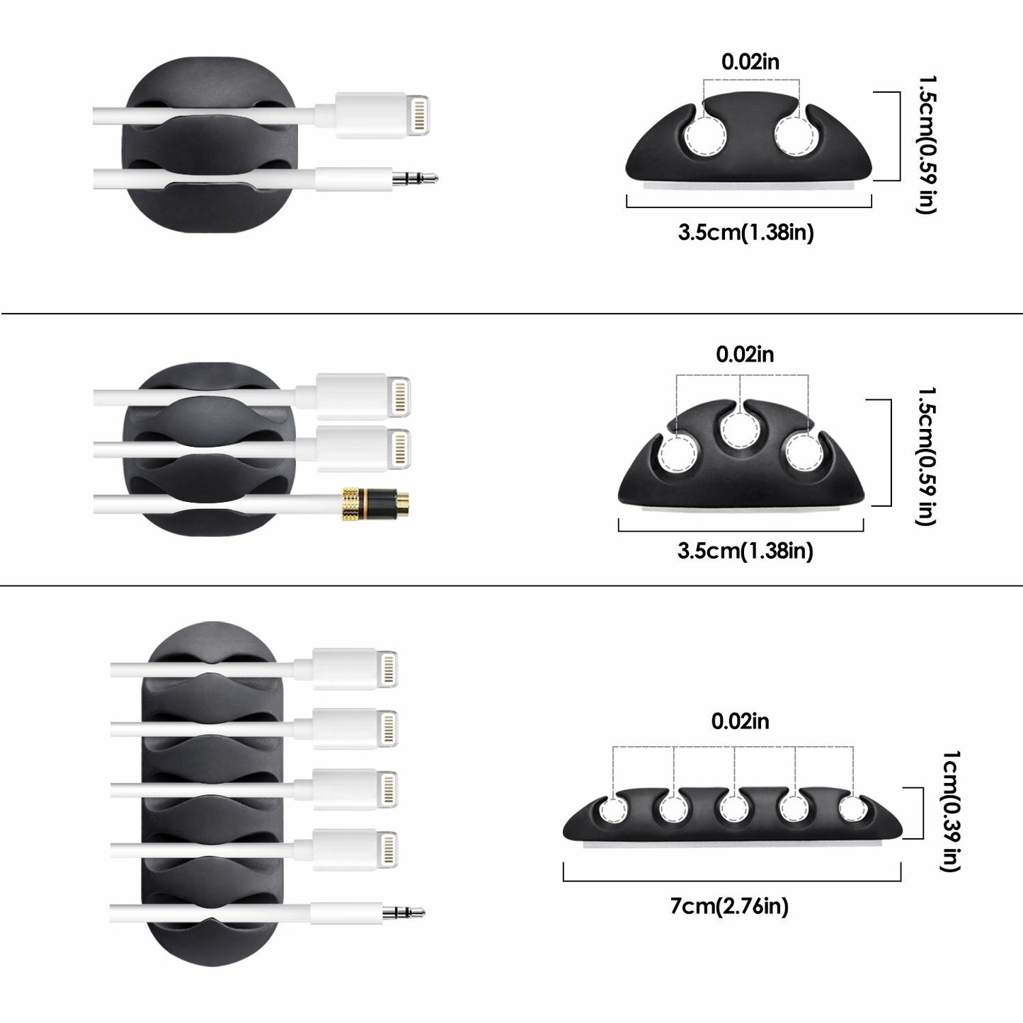 10-Pack Cable Reel Organizers Cord Wrap Holders Desktop Charger Clip Wire