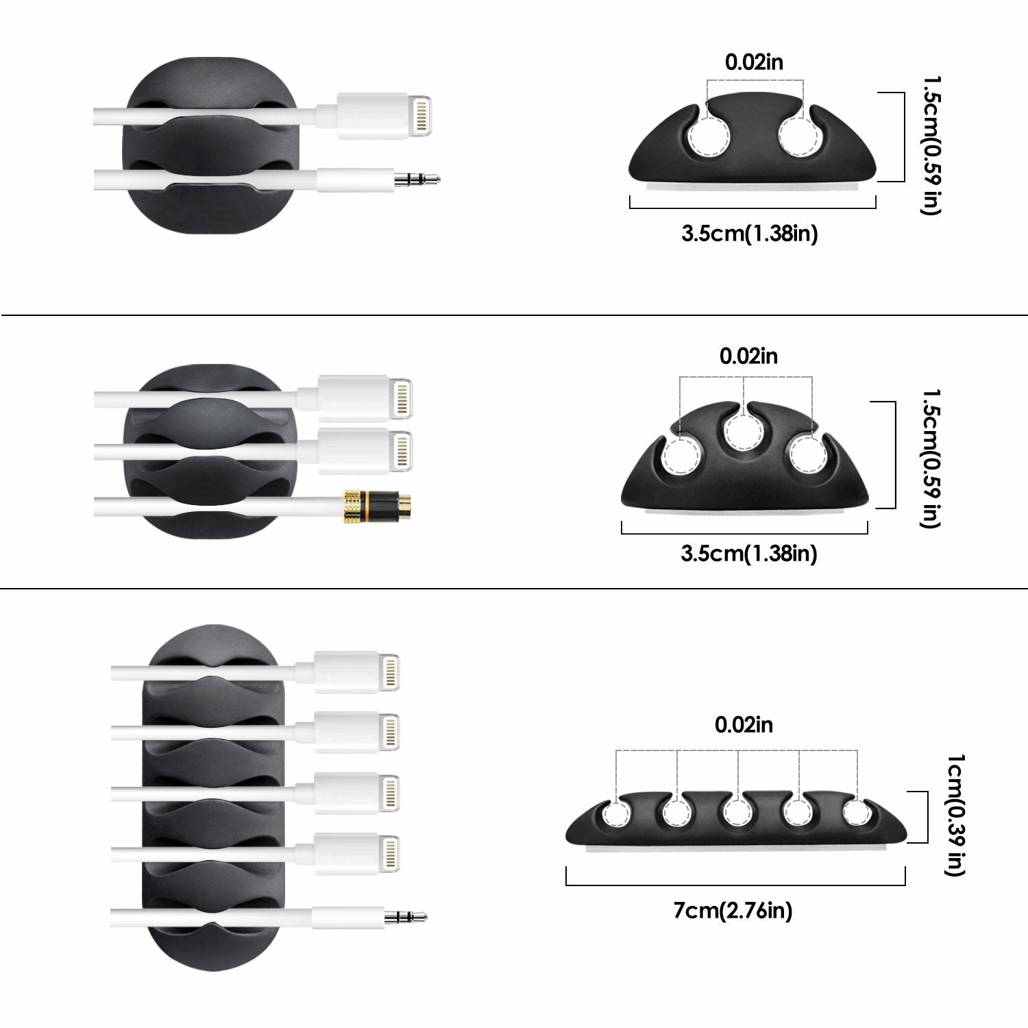 10-Pack Cable Reel Organizers Cord Wrap Holders Desktop Charger Clip Wire