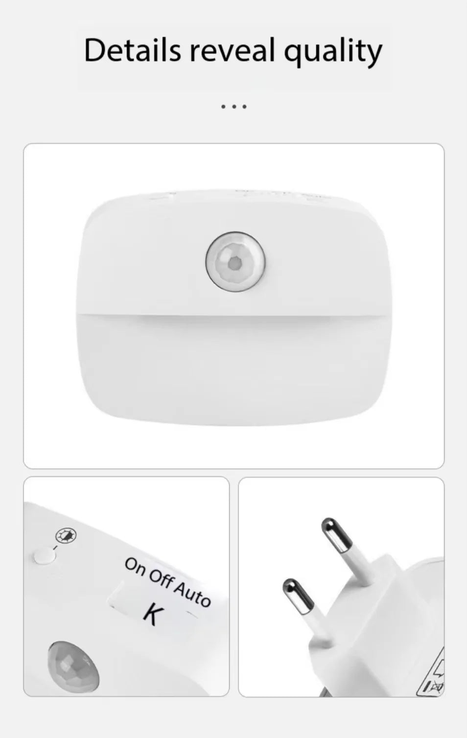 LED Night Light EU Plug in Smart Motion Sensor Light 220V Wall Lamp for Home Aisle WC Hallway Stair Kitchen Bedroom Night Lamp