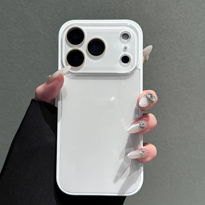 Candy Macaron Crystal Clear Iphone Case, Skin-Feel Soft TPU Bumper & Hard PC Back, Full Lens Protection, Cute Minimalist Pink & White, Compatible with Iphone 17/16/15/14/13 Pro Max Plus