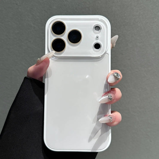 Candy Macaron Crystal Clear Iphone Case, Skin-Feel Soft TPU Bumper & Hard PC Back, Full Lens Protection, Cute Minimalist Pink & White, Compatible with Iphone 17/16/15/14/13 Pro Max Plus