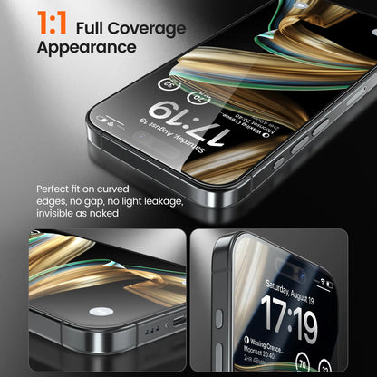 Pandashield Privacy Screen Protector for Iphone 13/14/15/16/17 Pro Max plus with Easy Installation Tool, anti Spy anti Glare Full Coverage Tempered Glass Film, Anti-Fingerprint, Case Friendly Smooth as Silk Protective Shockproof Smartphone Cellphone