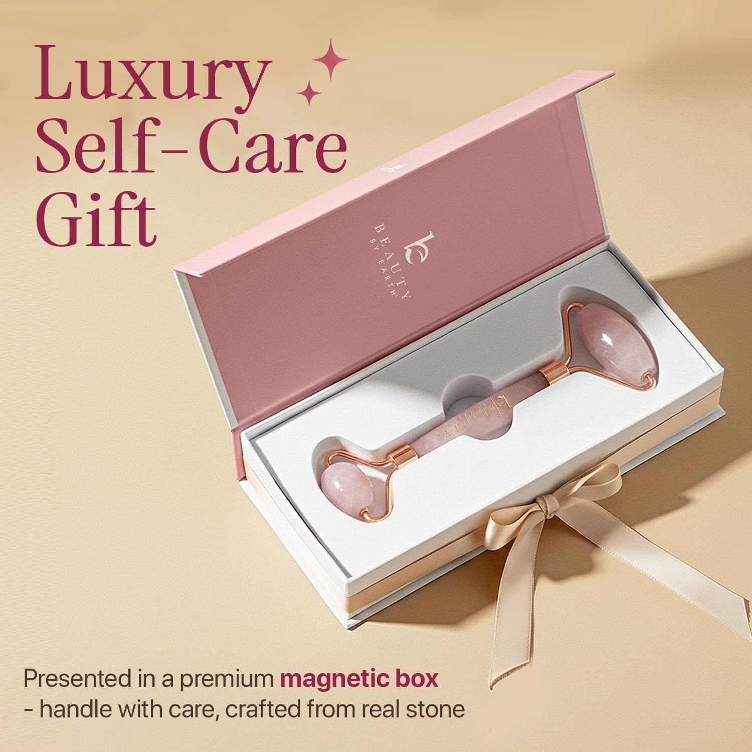 Rose Quartz Face Roller - Relaxation Gifts for Women, Skin Care Tools for Fine Lines and Wrinkles, Teenage Girl Gifts, Beauty Gift Ideas, Face Massager Tools, Facial Tool, Self Care Gift for Women