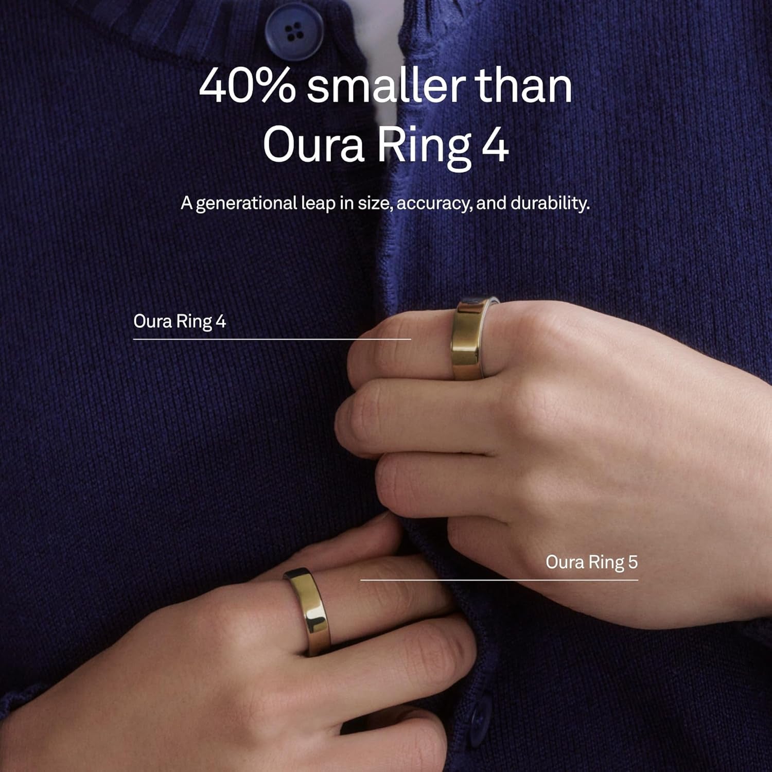 Oura Ring 5 - Silver - Size 11 - World’S Smallest Smart Ring - Sleep, Activity, Women’S Health, AI Advisor, 1 Week of Battery Life, Size before You Buy, Android & Ios Compatible