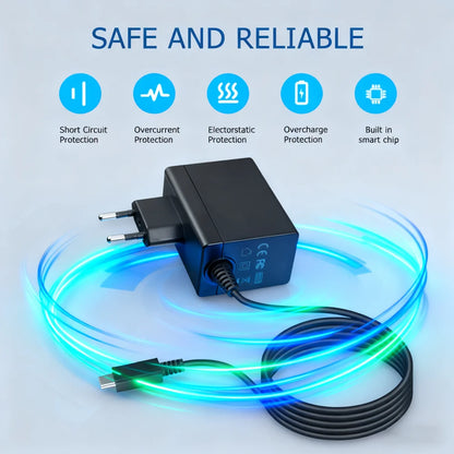 USBC Power Adapter Fast Gan Charger for Switch 2 /Switch /OLED /Lite, Power Supply for NS2 NS Support Switch 15V 2.6A 3A