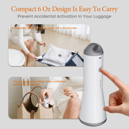 【Summer Vibes】Vacease Cordless Travel Vacuum Bag Set with Rechargeable Air Pump - 15-Pack Space Saving Storage Bags, Airtight Resealing Sealed Organizers for Luggage, Sturdy Lightweight Clothes Storage Solution, Vacuum Bags for Travel