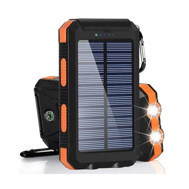 Solar Power Bank Compass 20000Mah Outdoor Mobile Phone Dual Headlights