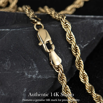 Holylegend 14K Real Gold Plated 2026 World Cup Rope Chain,24 Inches Long and 5Mm Wide, Hand-Polished and Multi-Plated, Suitable for Daily Wear