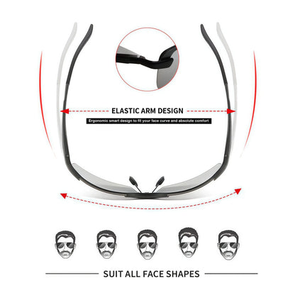 Summervibes Photochromic Polarized UV Protection Safety Sunglasses for Men and Women Day and Night Spring Hinge Sports Driving Eyewear anti Glare Eyestrain Eyeglasses