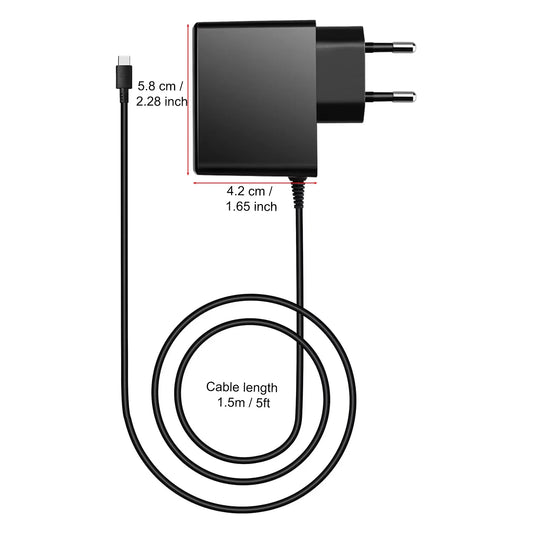USBC Power Adapter Fast Gan Charger for Switch 2 /Switch /OLED /Lite, Power Supply for NS2 NS Support Switch 15V 2.6A 3A