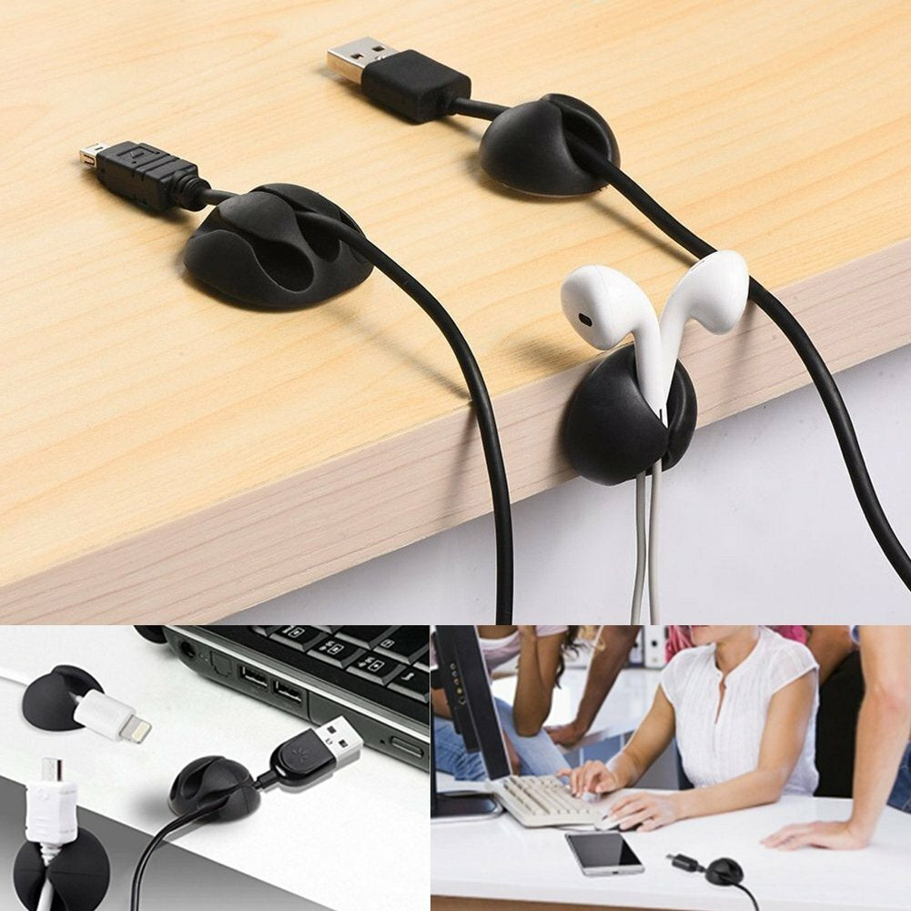 10-Pack Cable Reel Organizers Cord Wrap Holders Desktop Charger Clip Wire