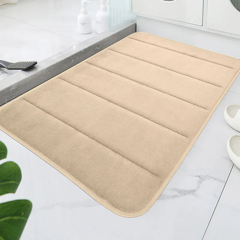Bathroom Coral Velvet Anti-Skid Mat,Quick Water Absorption,Dry Machine Washing,Toilet Mat,Softcomfortable, Easy Mat Bathroom Use