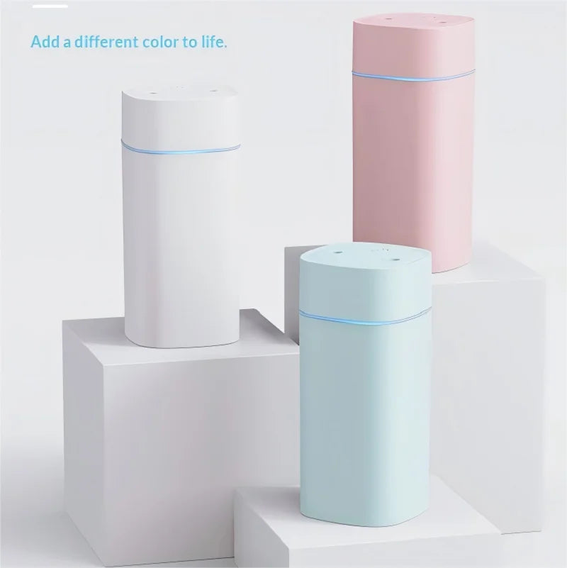 Mini USB Dual Spray Humidifier Desktop Air Purifier for Home Bedroom Portable Aromatherapy Moisturizing Air Cleaner