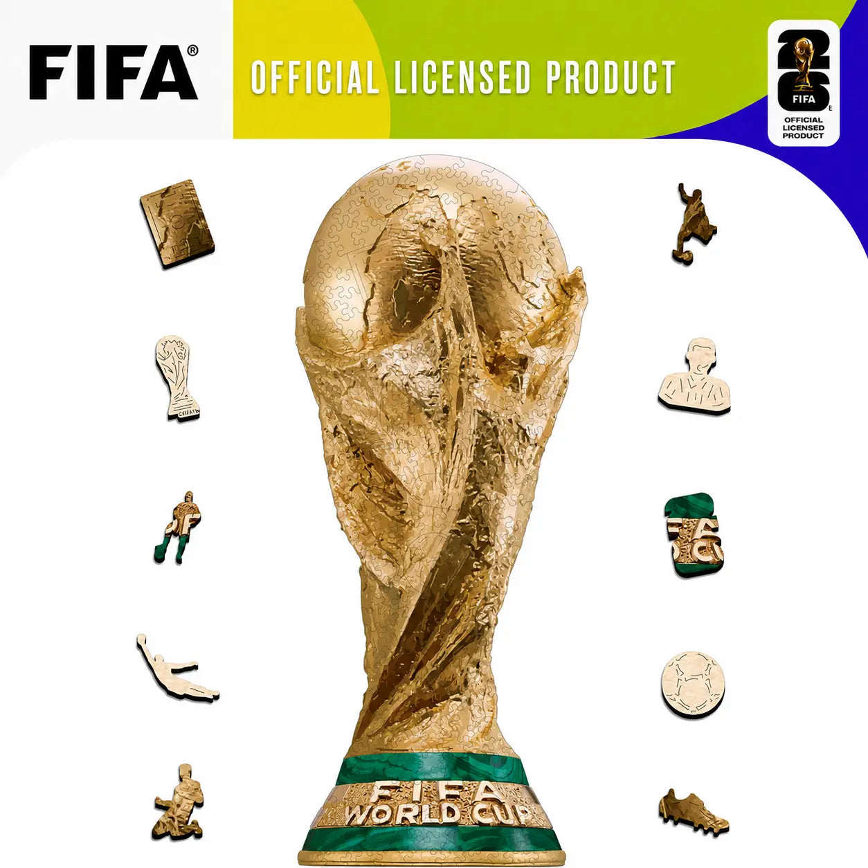 FIFA World Cup 2026 Mexico Poster Puzzle, Officially Licensed Trophy Wooden Puzzles for Adults, 200 Pieces Jigsaw Puzzle Gifts for Soccer Fans, Football Home Office Memorabilia,9.5 X 11.8 Inch Summerwins
