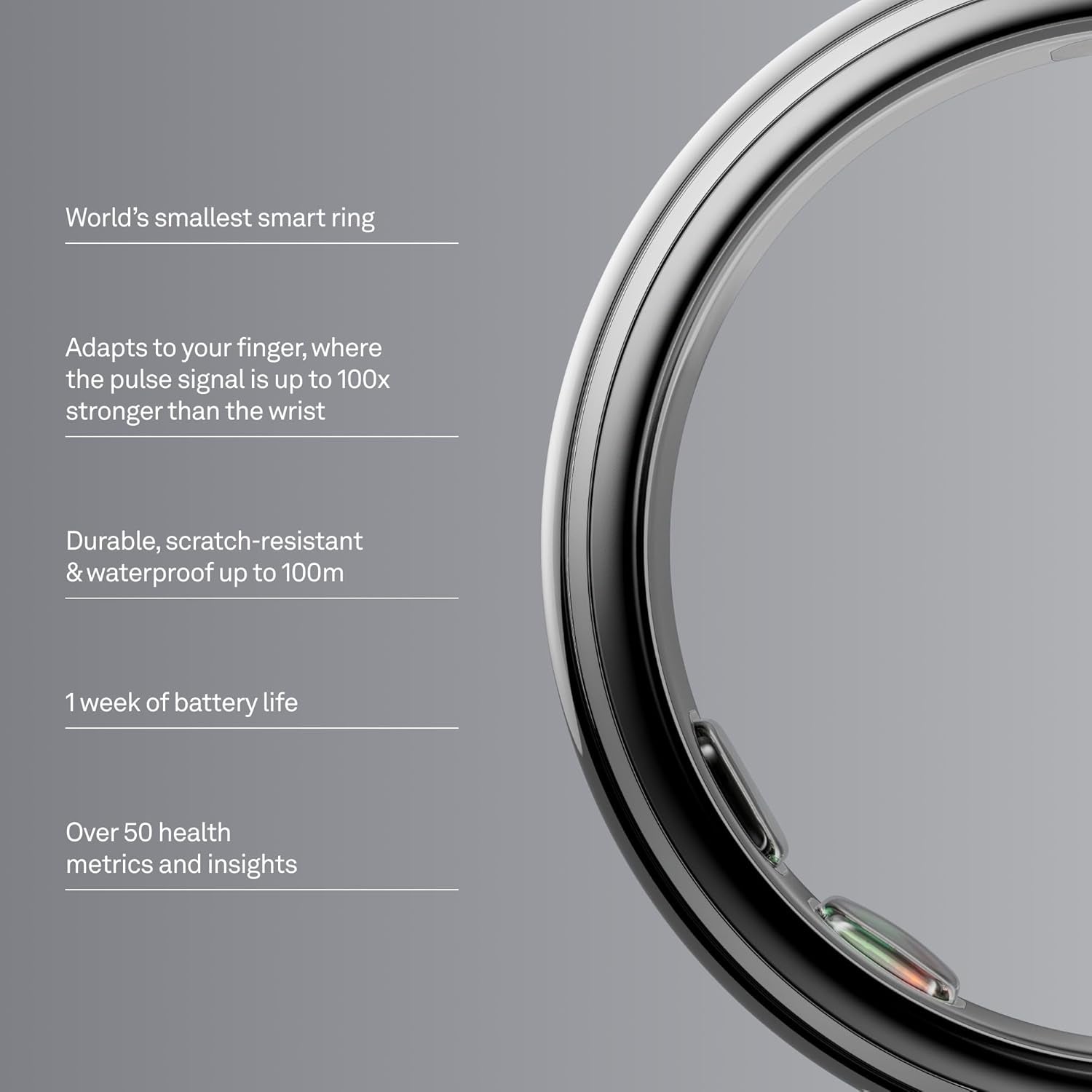 Oura Ring 5 - Silver - Size 11 - World’S Smallest Smart Ring - Sleep, Activity, Women’S Health, AI Advisor, 1 Week of Battery Life, Size before You Buy, Android & Ios Compatible