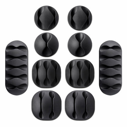 10-Pack Cable Reel Organizers Cord Wrap Holders Desktop Charger Clip Wire