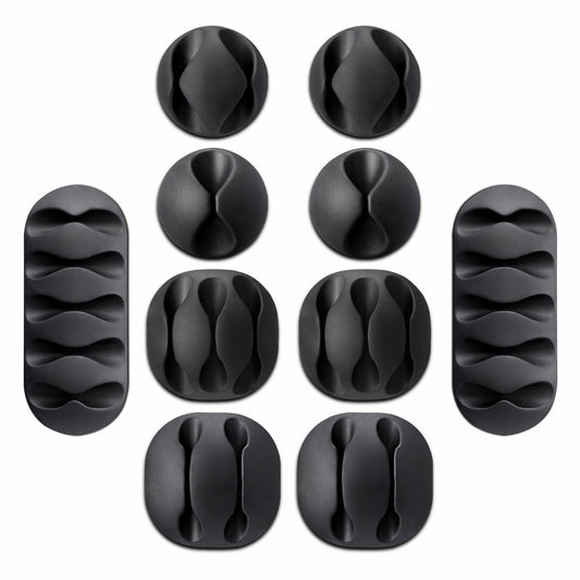 10-Pack Cable Reel Organizers Cord Wrap Holders Desktop Charger Clip Wire