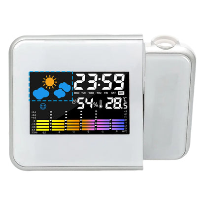 Smart Alarm Clock with Night Backlight Adjustable Projection Angle Projection Clock Desk Table Thermometer Hygrometer