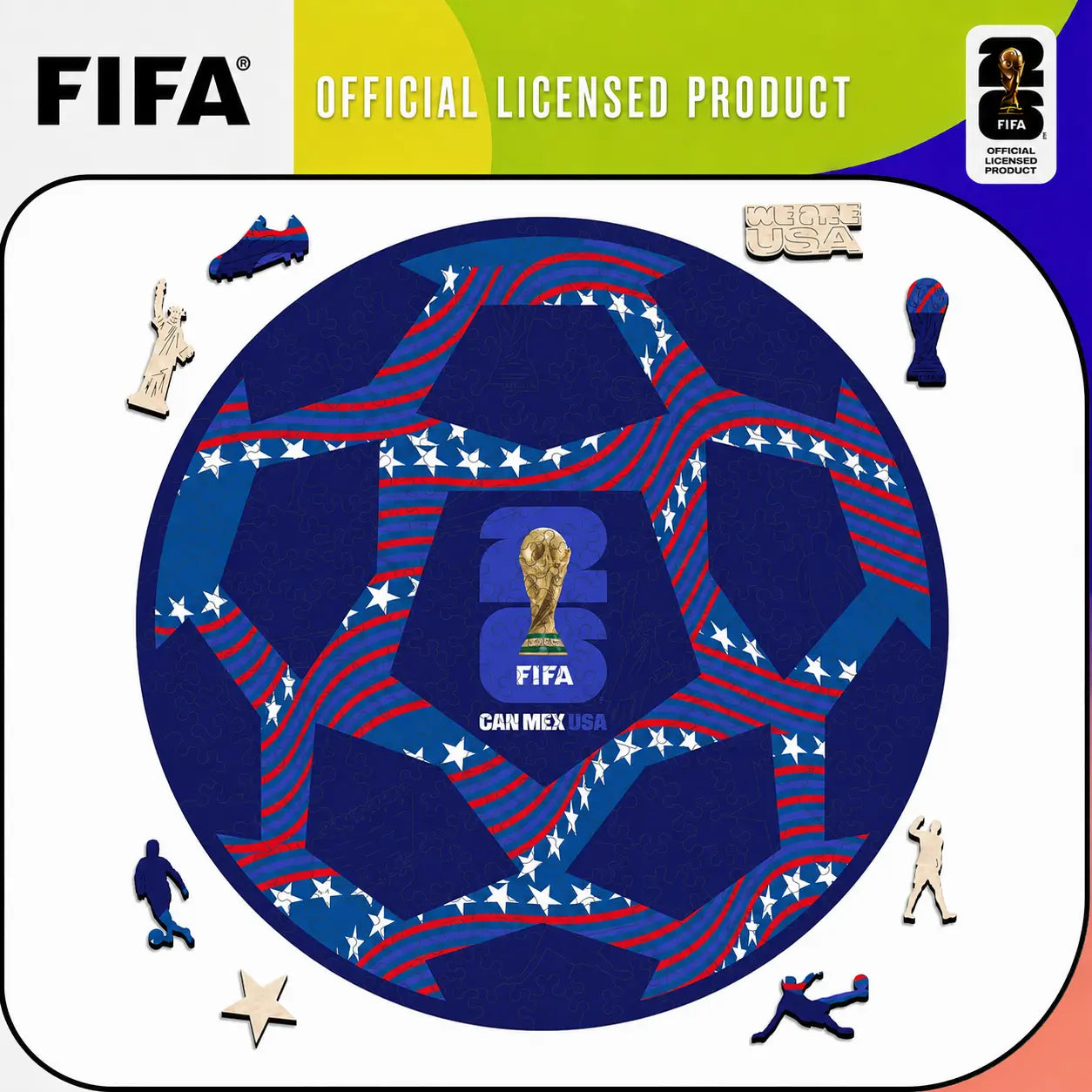 FIFA World Cup 2026 Mexico Poster Puzzle, Officially Licensed Trophy Wooden Puzzles for Adults, 200 Pieces Jigsaw Puzzle Gifts for Soccer Fans, Football Home Office Memorabilia,9.5 X 11.8 Inch Summerwins
