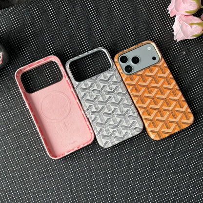 Magsafe PU Leather Smartphone Case for Iphone 16/17 Pro Max, Shockproof, Anti-Fade Cellphone Accessory with Flocking Lining for Handheld Devices