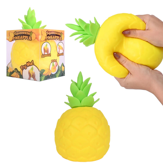 Toymendous Squishy Pineapple – Jumbo 6.5-Inch Squishy Fruit Stress Relief Toy – Sensory Stress Ball for Kids, Teens & Adults