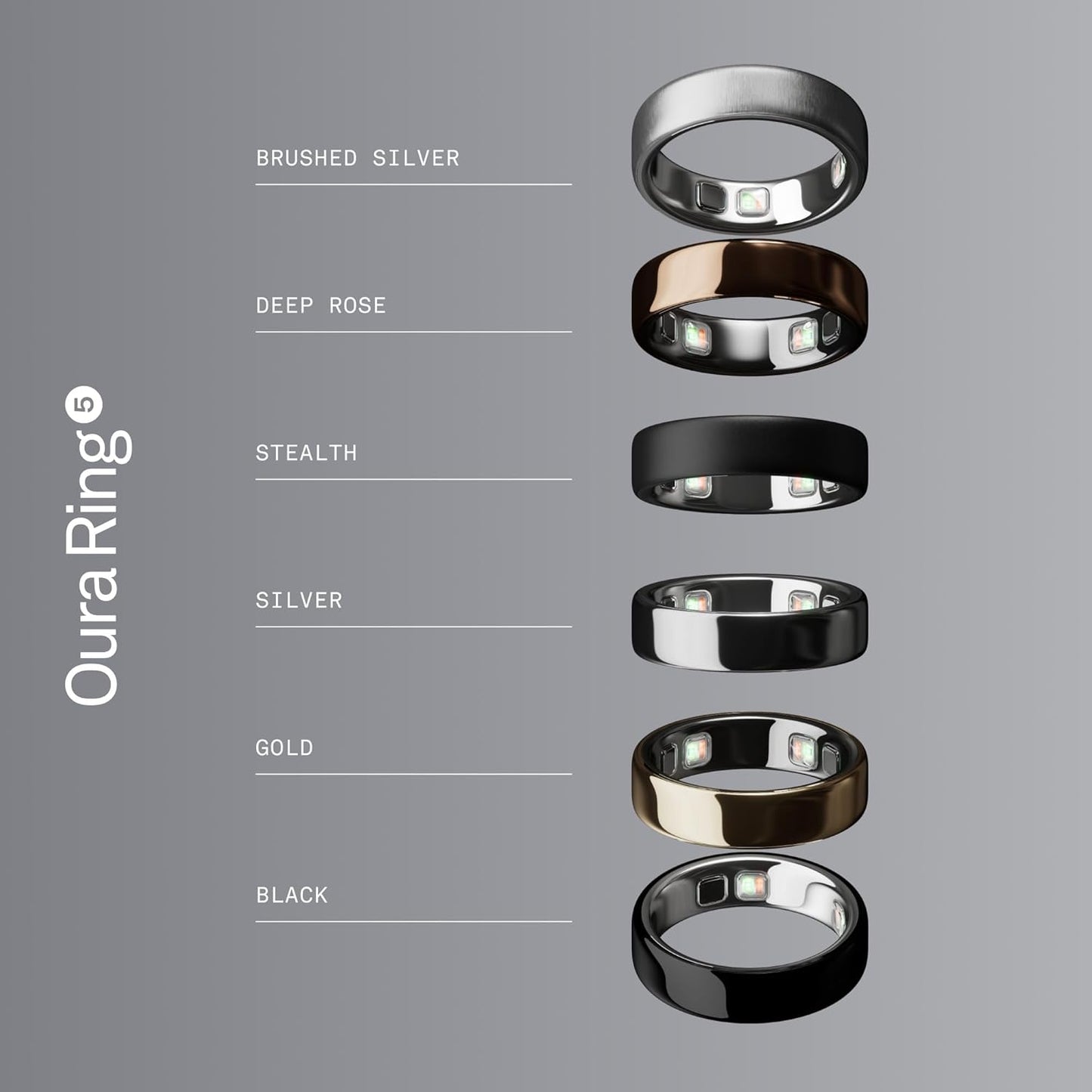 Oura Ring 5 - Silver - Size 11 - World’S Smallest Smart Ring - Sleep, Activity, Women’S Health, AI Advisor, 1 Week of Battery Life, Size before You Buy, Android & Ios Compatible
