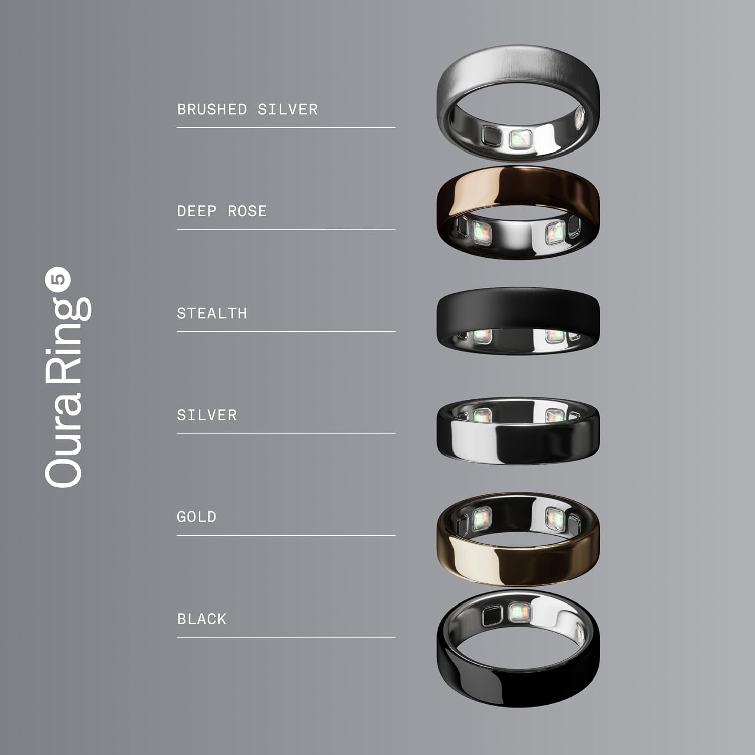 Oura Ring 5 - Silver - Size 11 - World’S Smallest Smart Ring - Sleep, Activity, Women’S Health, AI Advisor, 1 Week of Battery Life, Size before You Buy, Android & Ios Compatible