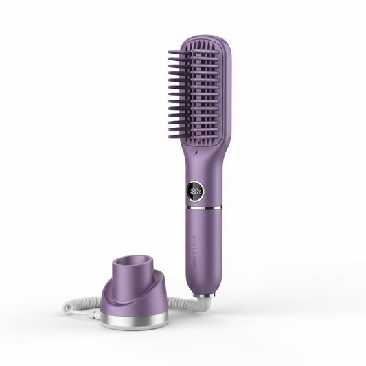 2-in-1 Hair Straightening Comb - Medium Purple